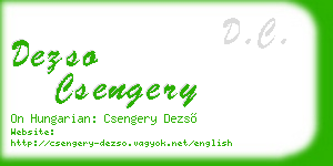 dezso csengery business card